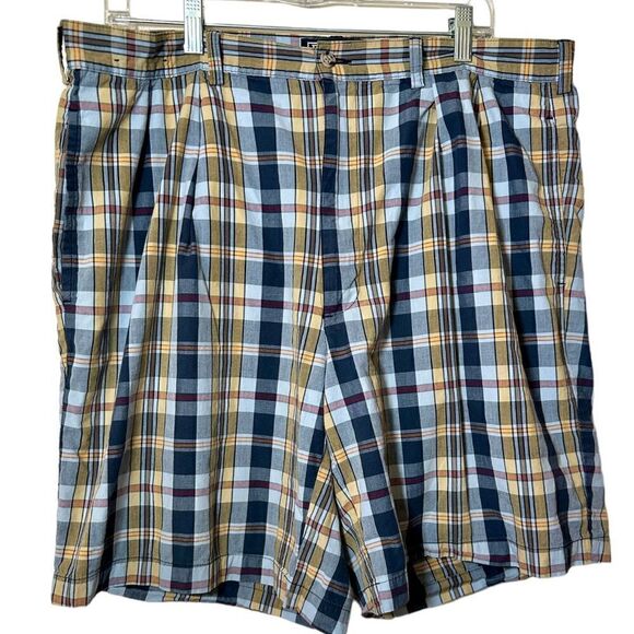 Vintage Y2K Polo Ralph Lauren Blue Yellow Plaid Shorts Men’s Size 38 - Picture 1 of 4